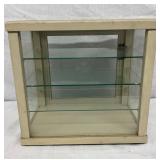Wood and Glass Display Cabinet with Hinged Door, 13 1/2” x 13”