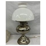 Rayo Electric Table Lamp with White Glass Shade