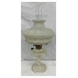 Aladdin Oil  Lamp with Shade and Etched Base