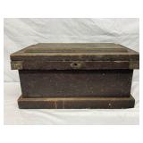 Wooden Storage Chest with Hinged Lid, 23” x 11”