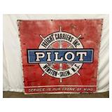 61” x 59” Metal Freight Carriers Inc. ‘Pilot’ Advertising Sign