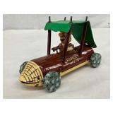 Tin Lithographed ‘Rubble’s Wreck’ Toy Car with Figure, 7” x 3 1/2”