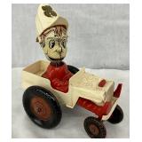 6” x 7” Plastic and Metal Toy Fireman in Truck with Moving Head