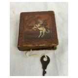 Metal Lone Ranger-Themed Book-Shaped Secure Bank with Key