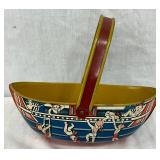 5″ x 9″ Metal Handled Basket with Nautical-Themed Lithograph