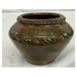 Small Southern pottery Vessel with Incised Decoration, 5 1/2 x 4 Inches