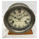 Seth Thomas 7-Inch Metal Marine Clock with Roman Numerals