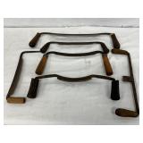 Five Antique-Style Draw Knives with Wooden Handles