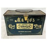 Mayo’s Cut Plug Tobacco Tin with Hinged Lid, 8” x 5”