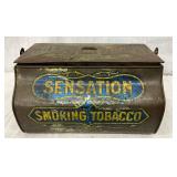 Sensation Smoking Tobacco Advertising Tin, 7 1/2” x 4”
