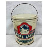 White Seal Brand 8 Pound Lard Tin with Handle