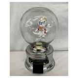 Ford-Branded Glass and Chrome Gumball or Peanut Vending Machine