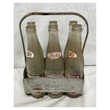 Pepsi-Cola Six-Pack Glass Bottles with Metal Carrier