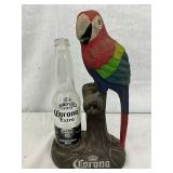 Wooden Parrot Bottle Holder with Corona Extra Bottle