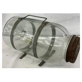 Early Glass Minnow Trap Metal Frame and  Lid