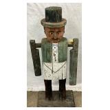 Carved Wooden Figure with Movable Arms, 16in x 41in