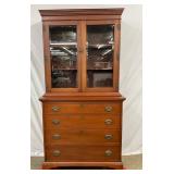 Craftique Mahogany China Cabinet with Glass Doors and Drawers, Circa 1957 - Mebane, NC 