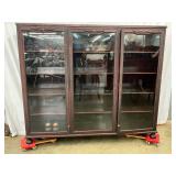 Three-Door Display Cabinet with Glass Panels