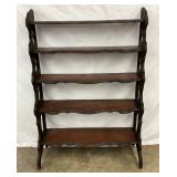 Five-Tier Wooden Shelf with Decorative Cut-Out Sides