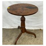 Round Wood Tilt-Top Table with Pedestal Base