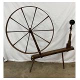 Antique Wooden Spinning Wheel 