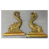 Solid Brass Andirons, 10 1/2 x 15 Inches