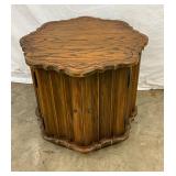 Hexagonal Side Table With Scalloped Top