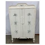 Painted Wardrobe with Floral Stencil
