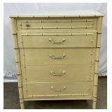 Painted Faux Bamboo Chest of Drawers with  Drawers