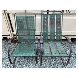 Vintage Metal Patio Rocking Chairs with Decorative Cutout Design
