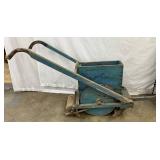 Wooden Hand-Operated Seed Planter w/Old Blue paint 