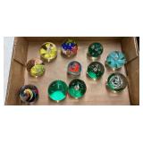Handcrafted Art Glass Paperweights with Embedded Designs