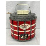 Flamingo Fiberglas Insulated Jug with Red Plaid Design