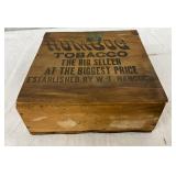 Wooden HumBug Tobacco Box with Hinged Lid, 7in