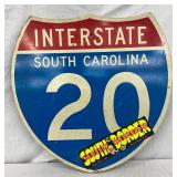 24-Inch Interstate 20 South Carolina Metal Sign