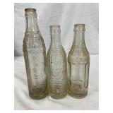 Embossed Big Bill, Cheerwine, and Orange Crush Glass Bottles