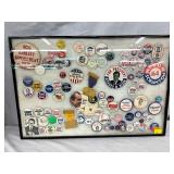 Framed Collection of U.S. Political Campaign Buttons Featuring Nixon, Ford, McGovern, and Others