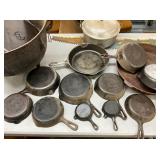 COLLECTION OF CAST IRON PANS 