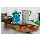 BUTTERMILK PITCHER/ENAMAL WARE 