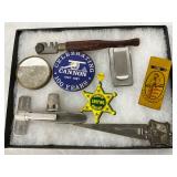 Collectible Tools, Badges, and Advertising Ephemera