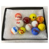 Advertising Logo Glass Marbles Featuring Coca-Cola and John Deere