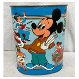 Metal Wastebasket Featuring Mickey Mouse Club Graphics, 10×13 Inches