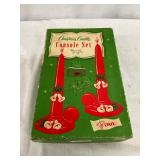 Vintage Penn Christmas Candle Console Set Box with Price Tags and Holders