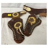Leather Holsters with Metal Toy Revolver, By Carnell Roundup