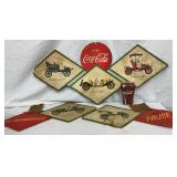 Coca-Cola Advertising Festoon Featuring Vintage Automobiles, 34 x 16 Inches