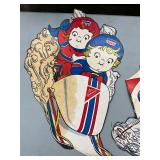 Vintage Nabisco Promotional Die-Cut Cardboard Figures Featuring Sports Scenes