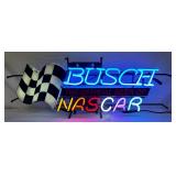 Busch NASCAR 6 Color Neon Sign with Checkered Flag