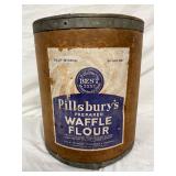 Early 1930s Pillsbury’s Waffle Flour 50-Pound Cardboard Can