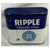 Early Tin ‘Ripple’ Cigarette Case, 3 x 3 Inches