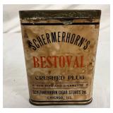 Early Schermerhorn’s Bestoval Tin Can for Pipe and Cigarette Tobacco